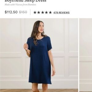 Cozy earth bamboo ribbed sleep dress $150